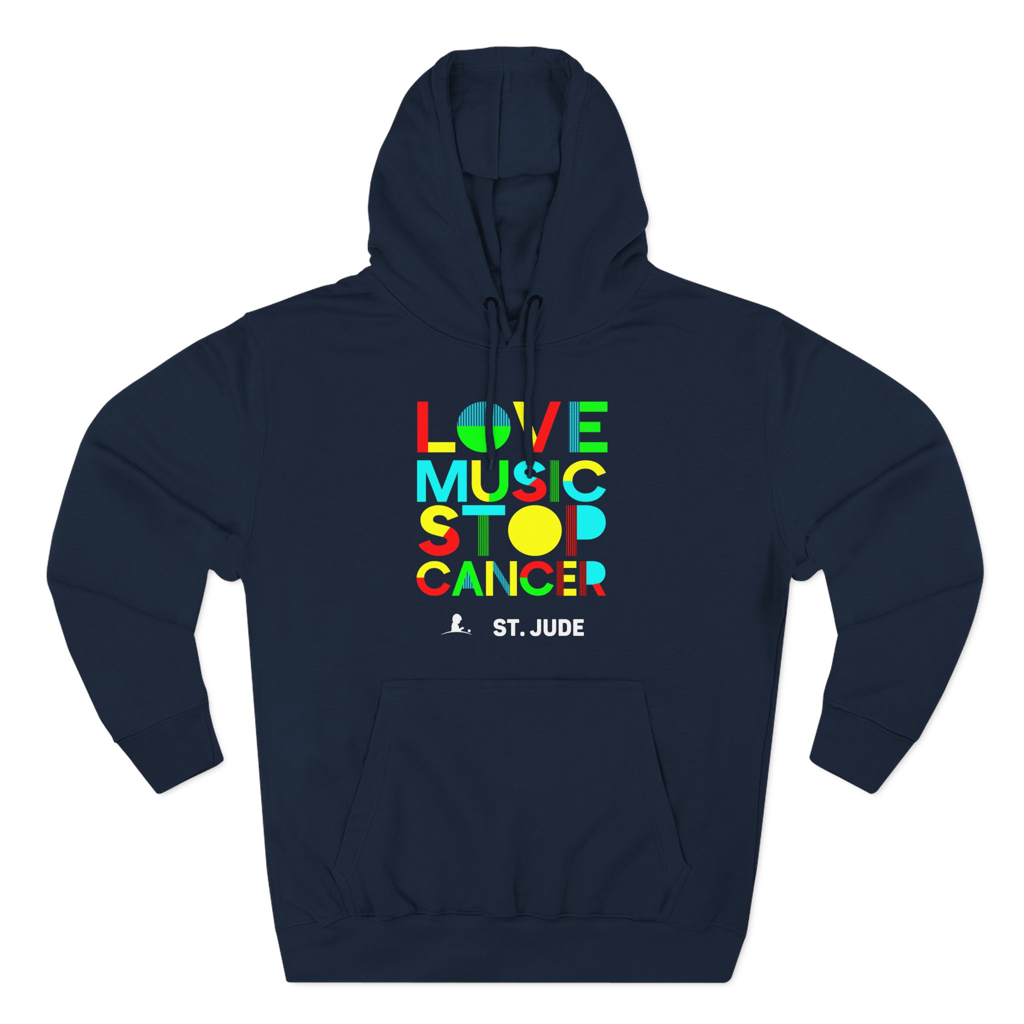 Liquid Stranger Love Music Stop Cancer Three-Panel Fleece Hoodie