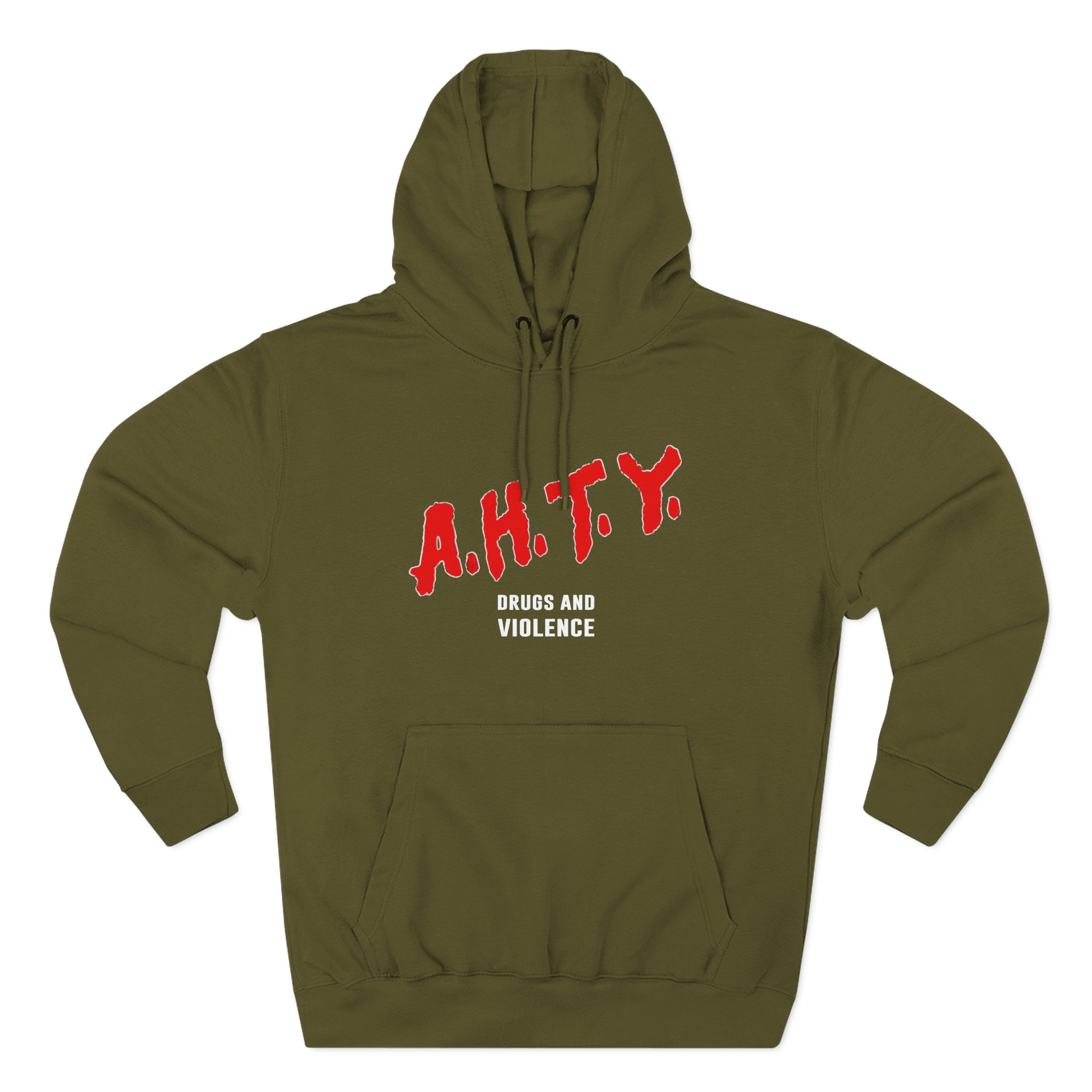 All Hail the Yeti Drugs and Violence Three-Panel Fleece Hoodie