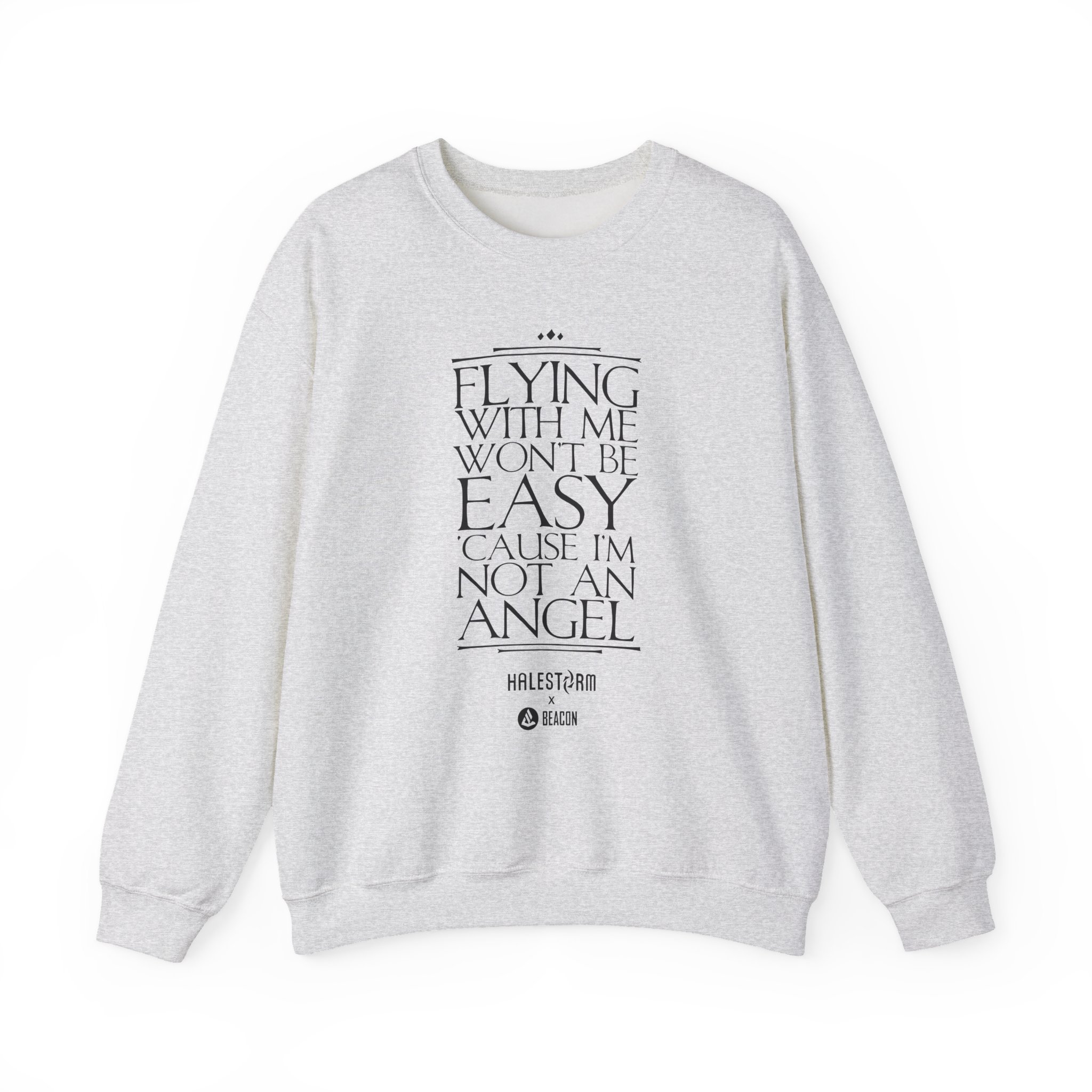 Halestorm Flying With Me Won't Be Easy 'cause I'm Not an Angel Unisex Heavy Blendâ„¢ Crewneck Sweatshirt
