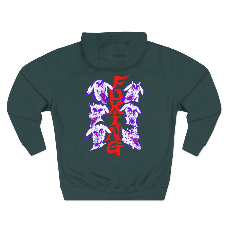 Foxing Devil Dogs Three-Panel Fleece Hoodie