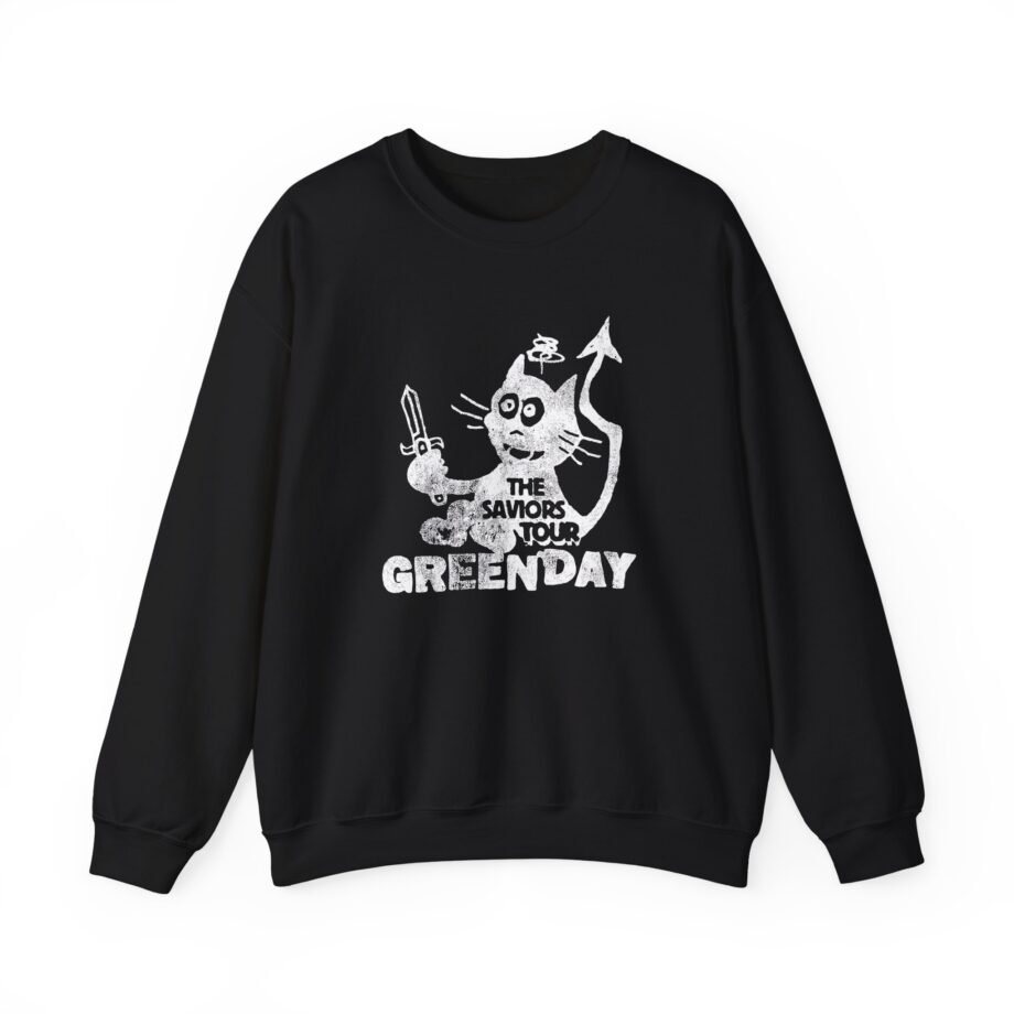 Green Day Cat and Sword Unisex Heavy Blend™ Crewneck Sweatshirt
