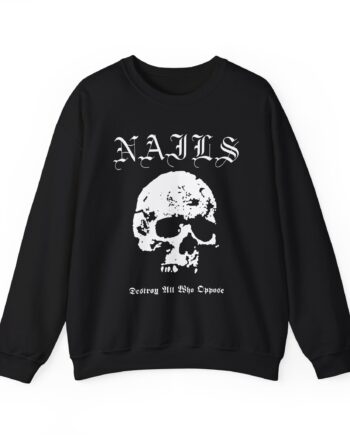 Nails Destroy Skull Unisex Heavy Blend™ Crewneck Sweatshirt
