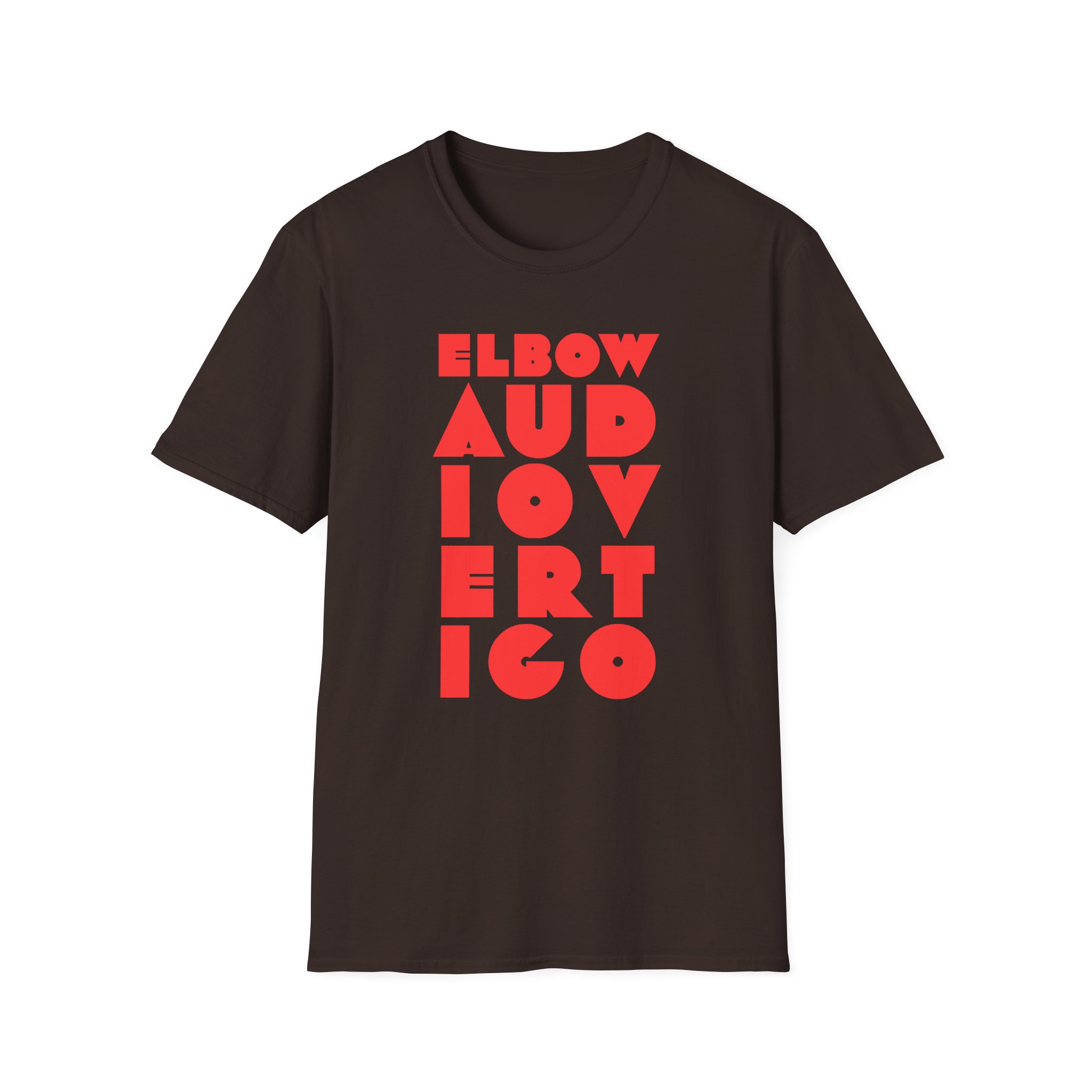 Elbow Audio Vertigo Stacked Logo Unisex Softstyle T-Shirt