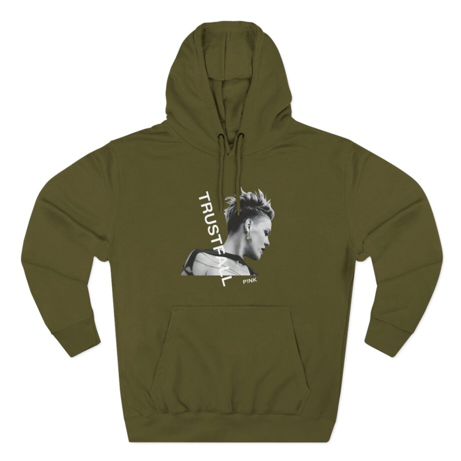 Pink Trustfall Three-Panel Fleece Hoodie
