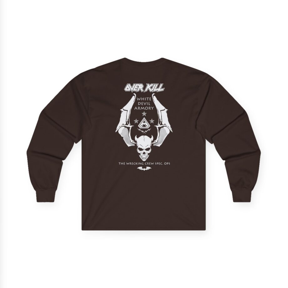 Overkill Logo Badge Skull Work Unisex Ultra Cotton Long Sleeve Tee