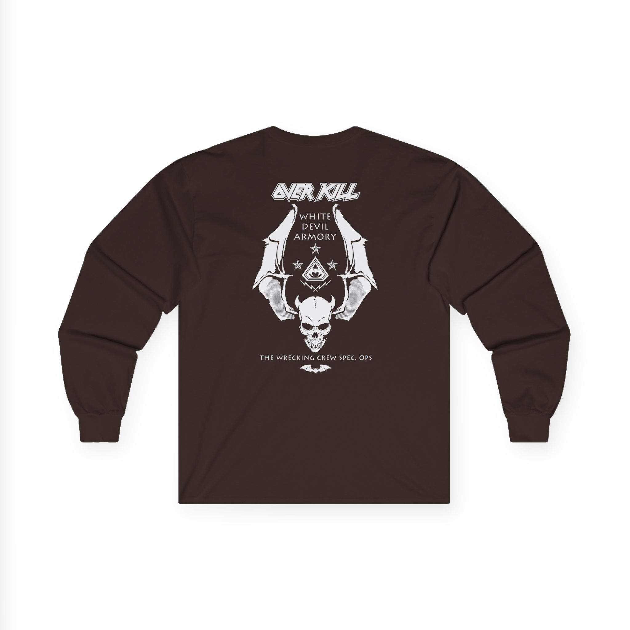 Overkill Logo Badge Skull Work Unisex Ultra Cotton Long Sleeve Tee