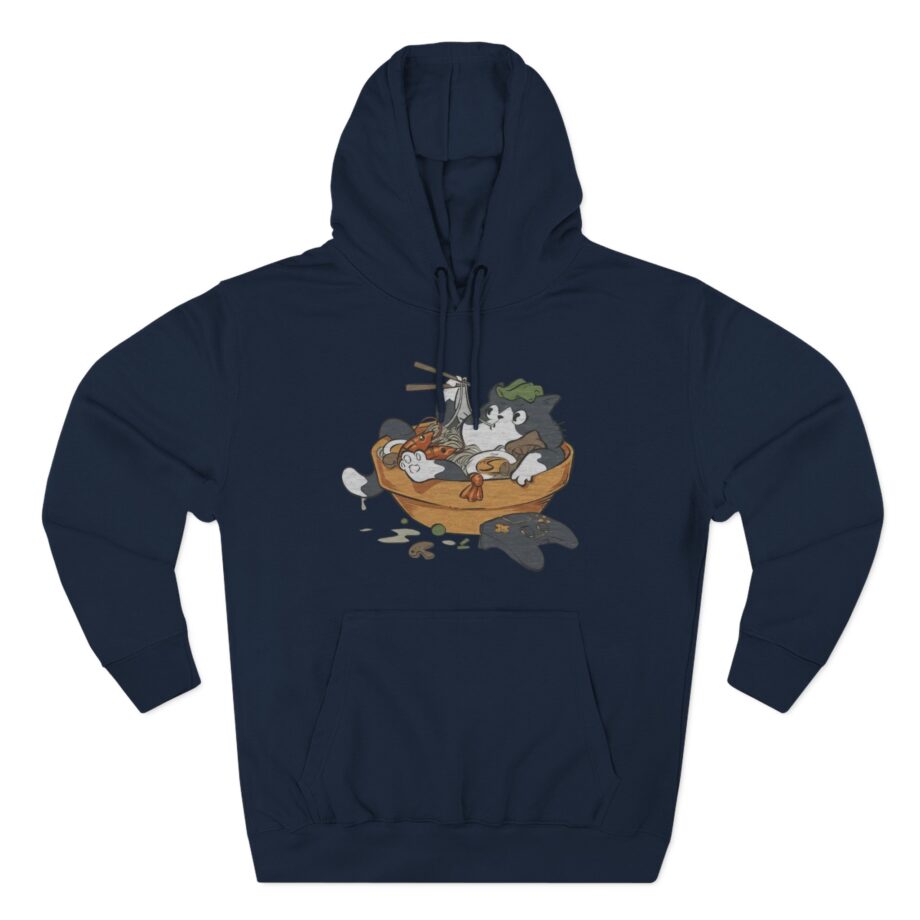 Lirik Ramen Cat Three-Panel Fleece Hoodie