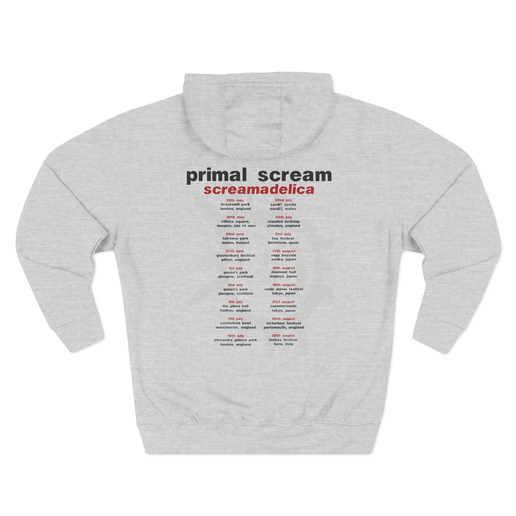 Primal Scream Screamadelica Tour Three-Panel Fleece Hoodie