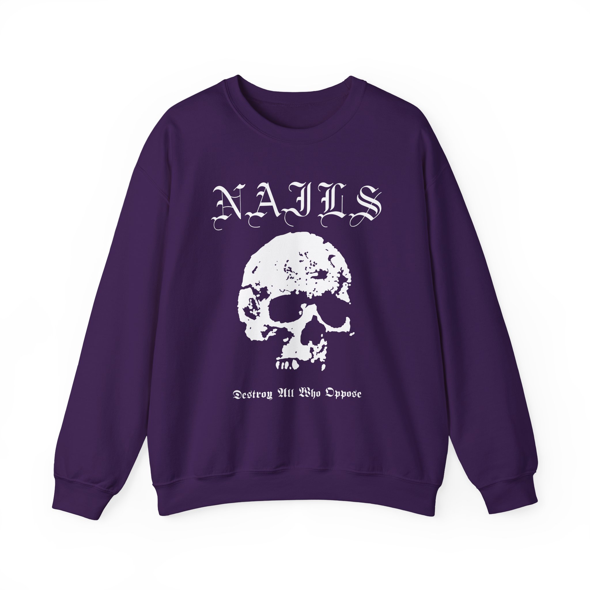 Nails Destroy Skull Unisex Heavy Blendâ„¢ Crewneck Sweatshirt