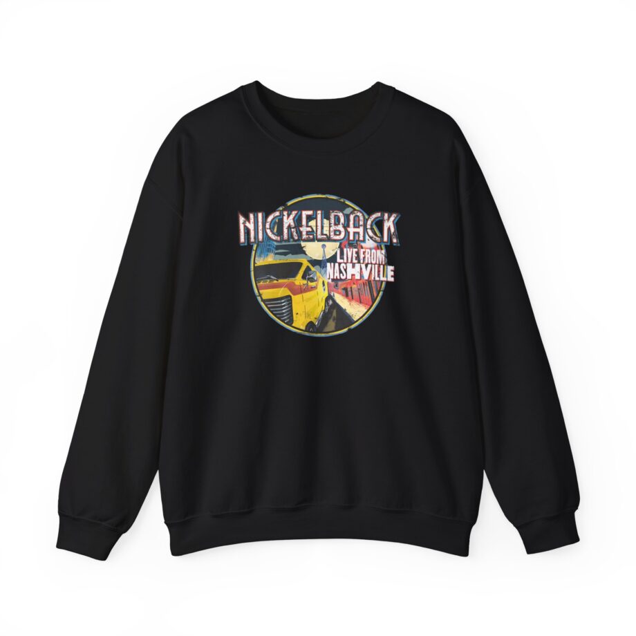 Nickelback Live From Nashville B&W Raglan Unisex Heavy Blend™ Crewneck Sweatshirt