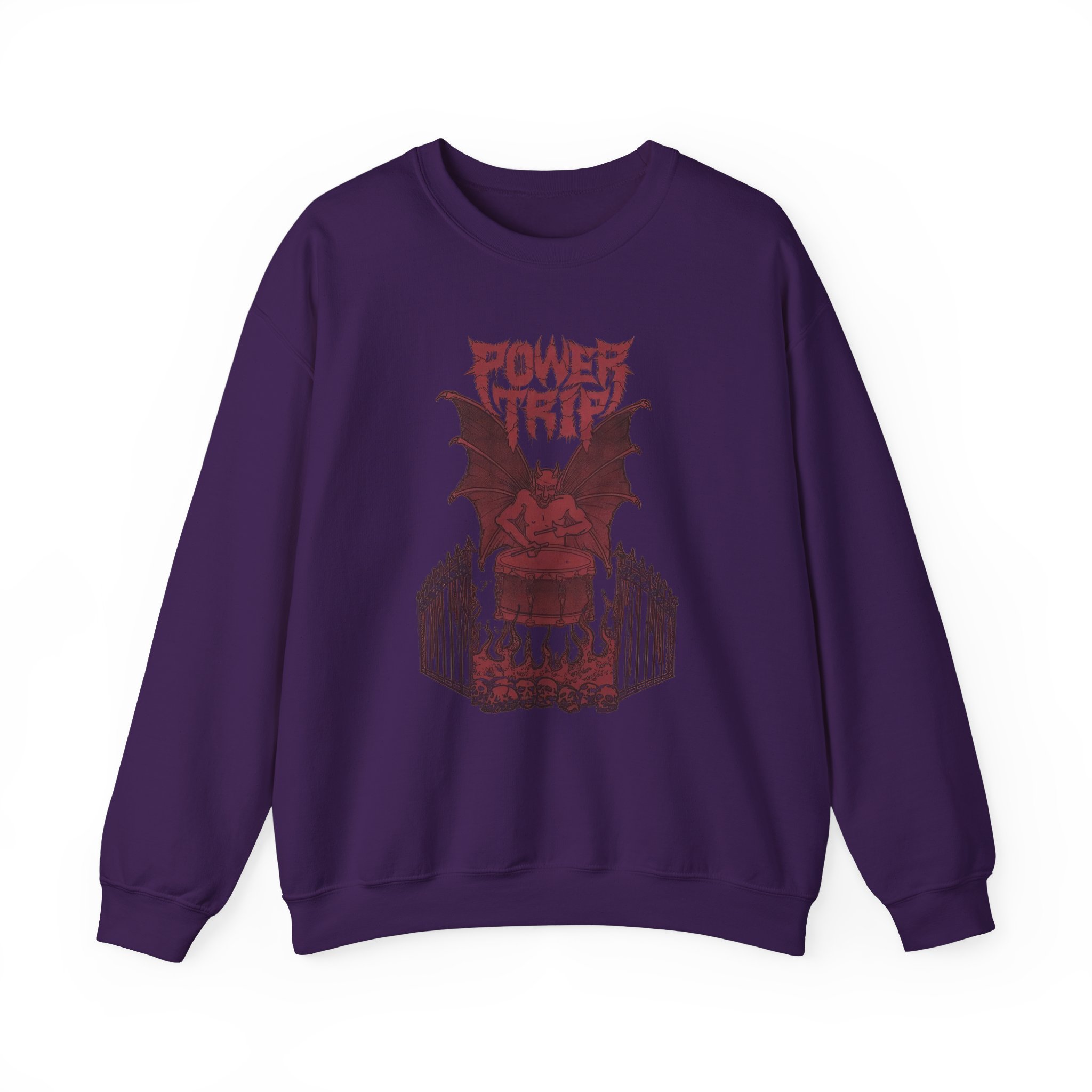 Power Trip Demon Drum Unisex Heavy Blendâ„¢ Crewneck Sweatshirt