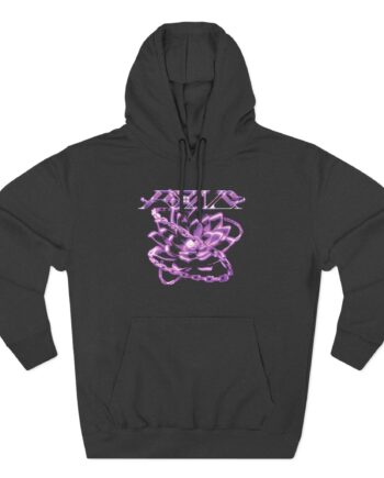 Foxing Chained Three-Panel Fleece Hoodie