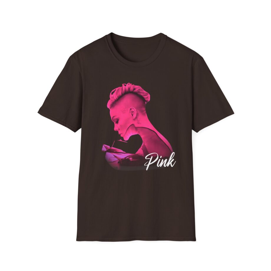 P!nk Silhouette Photo Peach Unisex Softstyle T-Shirt