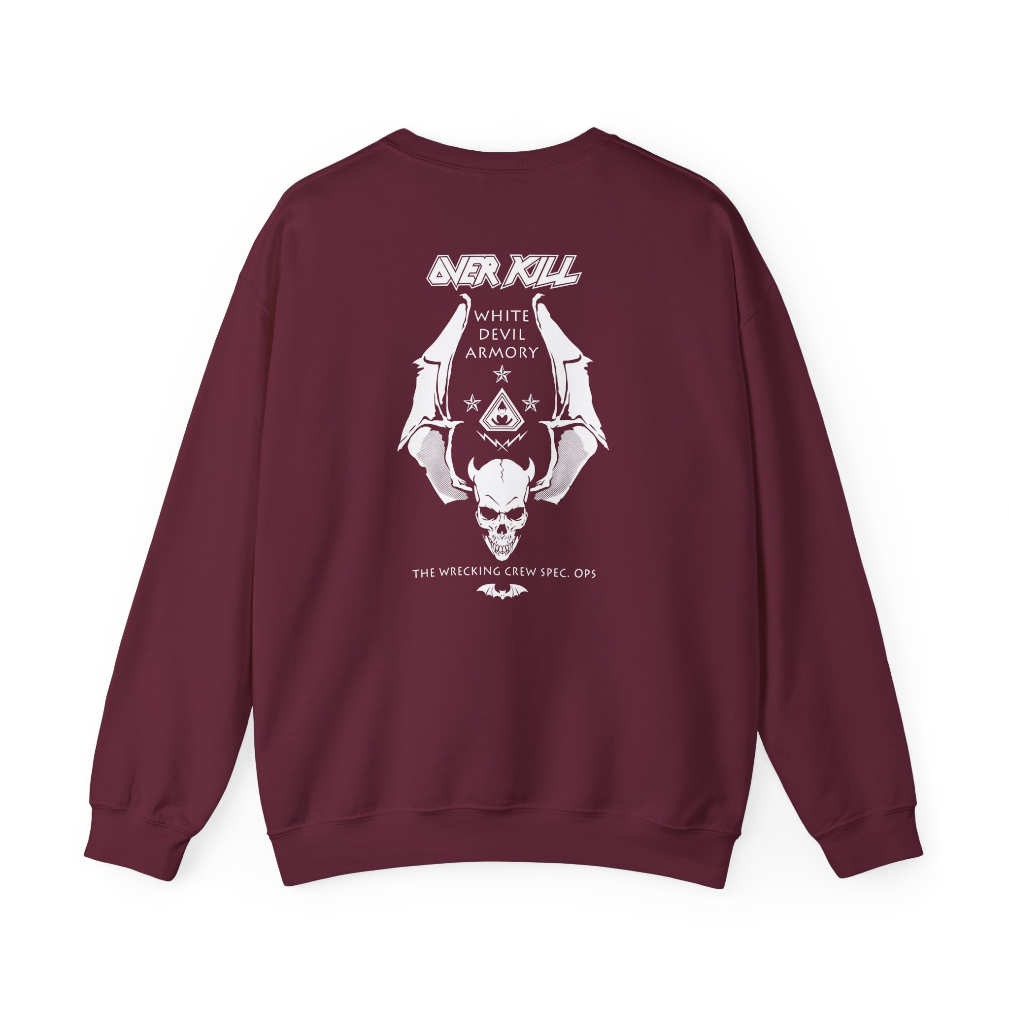 Overkill Logo Badge Skull Work Unisex Heavy Blendâ„¢ Crewneck Sweatshirt
