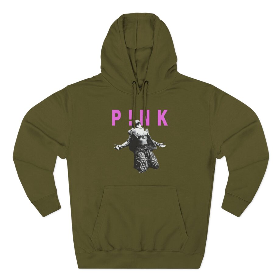 Pink Trustfall Praise Three-Panel Fleece Hoodie