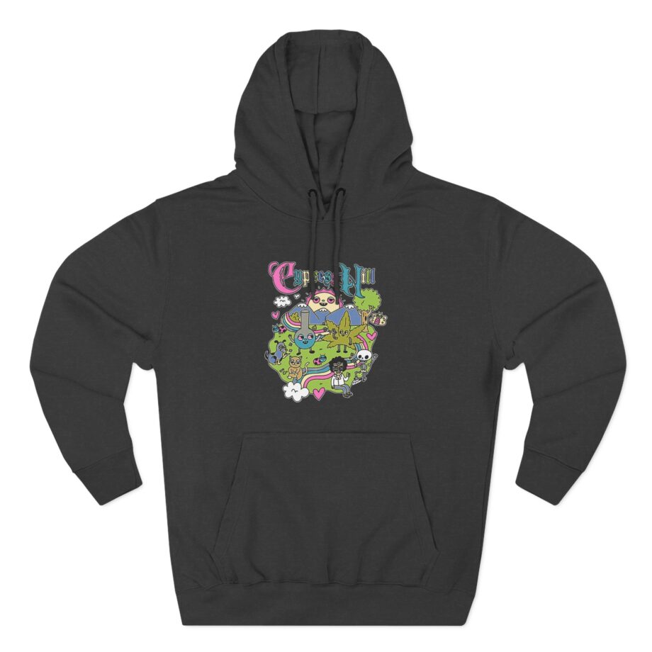 Cypress Hill Happy Time by Sean Solomon Three-Panel Fleece Hoodie
