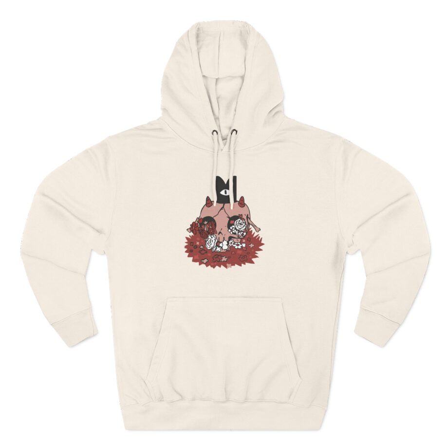 Cult of the Lamb Floral Skull Three-Panel Fleece Hoodie