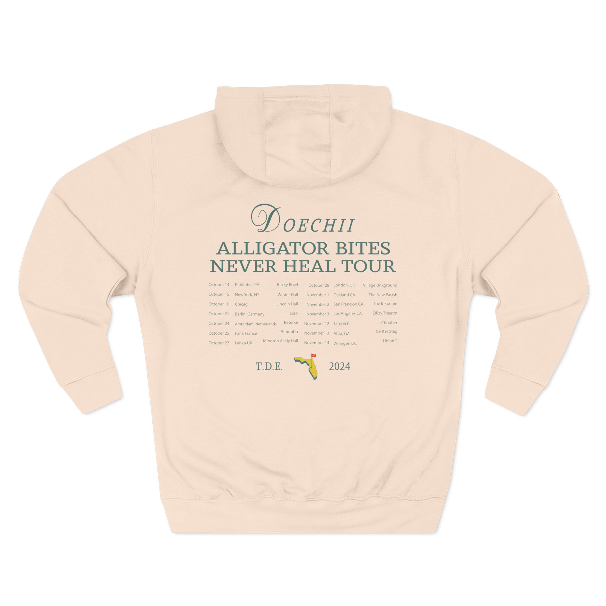 Doechii Alligator Bites Never Heal Tour Three-Panel Fleece Hoodie