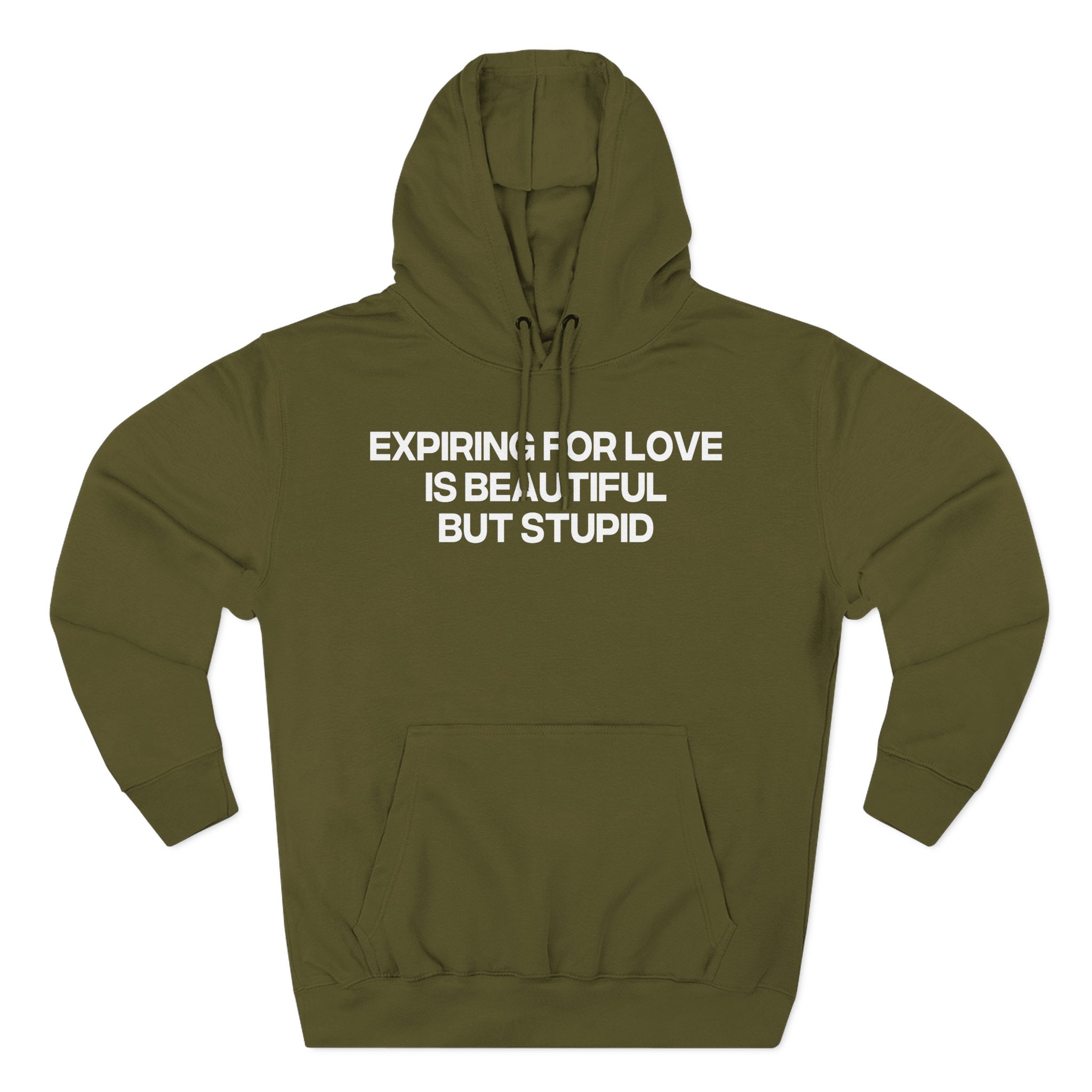 Jenny Holzer Expiring for Love is Beautiful but Stupid Three-Panel Fleece Hoodie