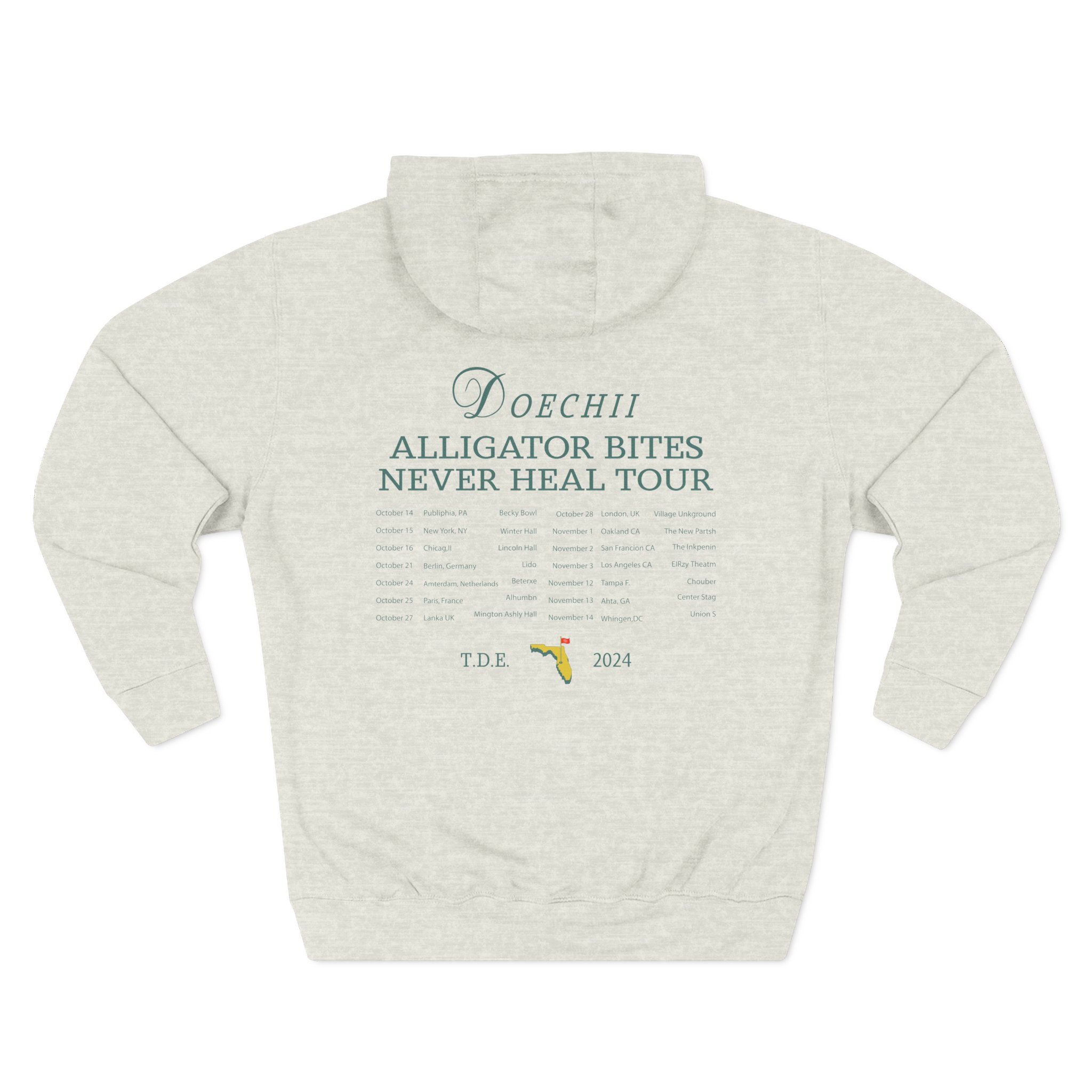 Doechii Alligator Bites Never Heal Tour Three-Panel Fleece Hoodie
