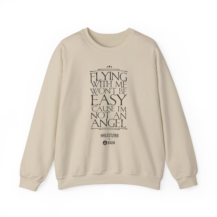 Halestorm Flying With Me Won't Be Easy 'cause I'm Not an Angel Unisex Heavy Blend™ Crewneck Sweatshirt