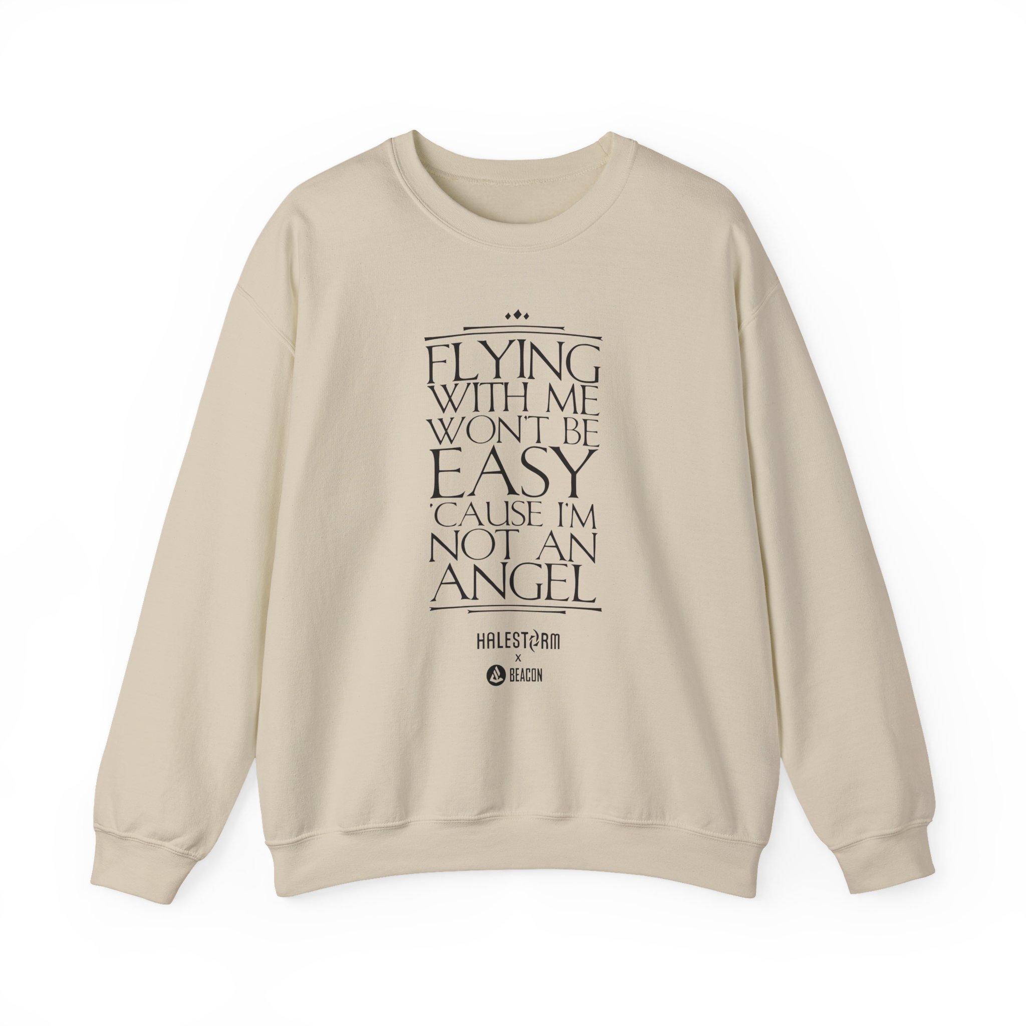 Halestorm Flying With Me Won't Be Easy 'cause I'm Not an Angel Unisex Heavy Blendâ„¢ Crewneck Sweatshirt