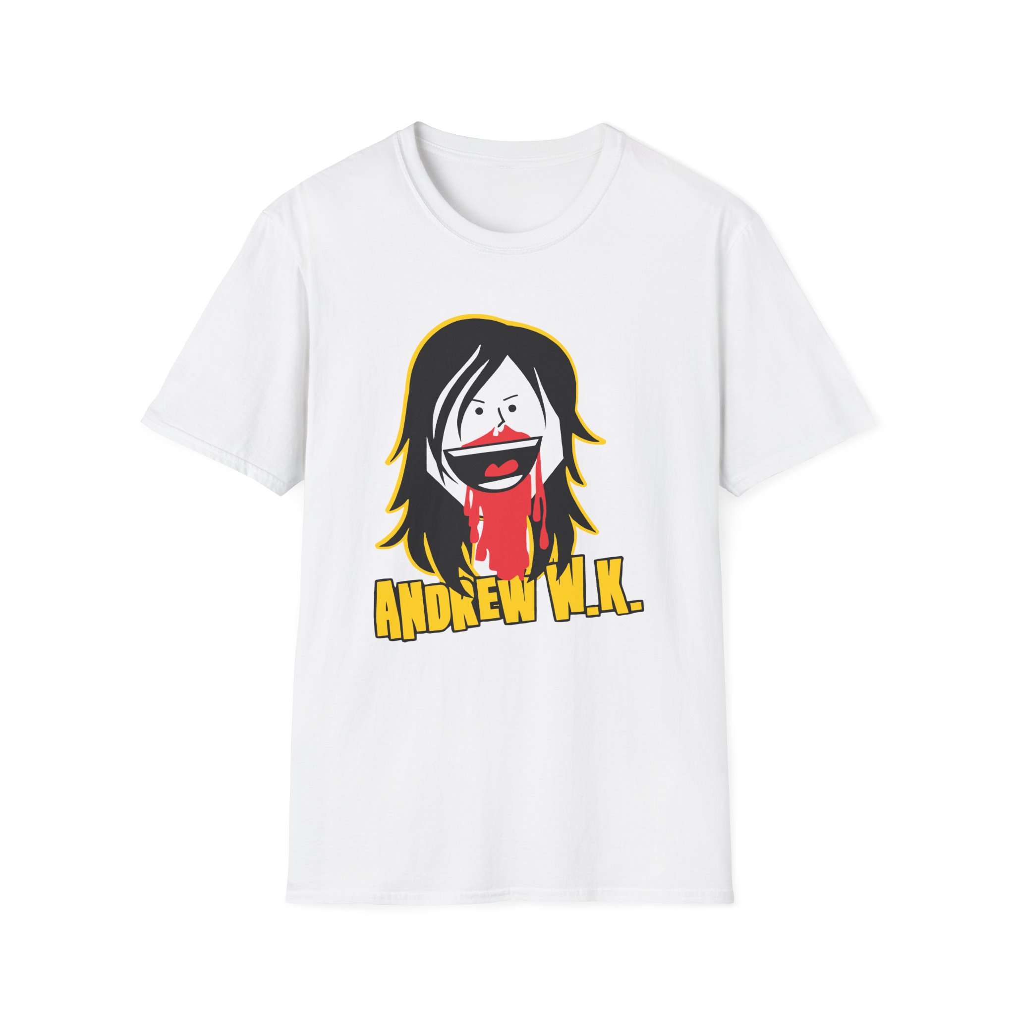 Andrew Wk Cartoon Bloody Nose Unisex Softstyle T-Shirt