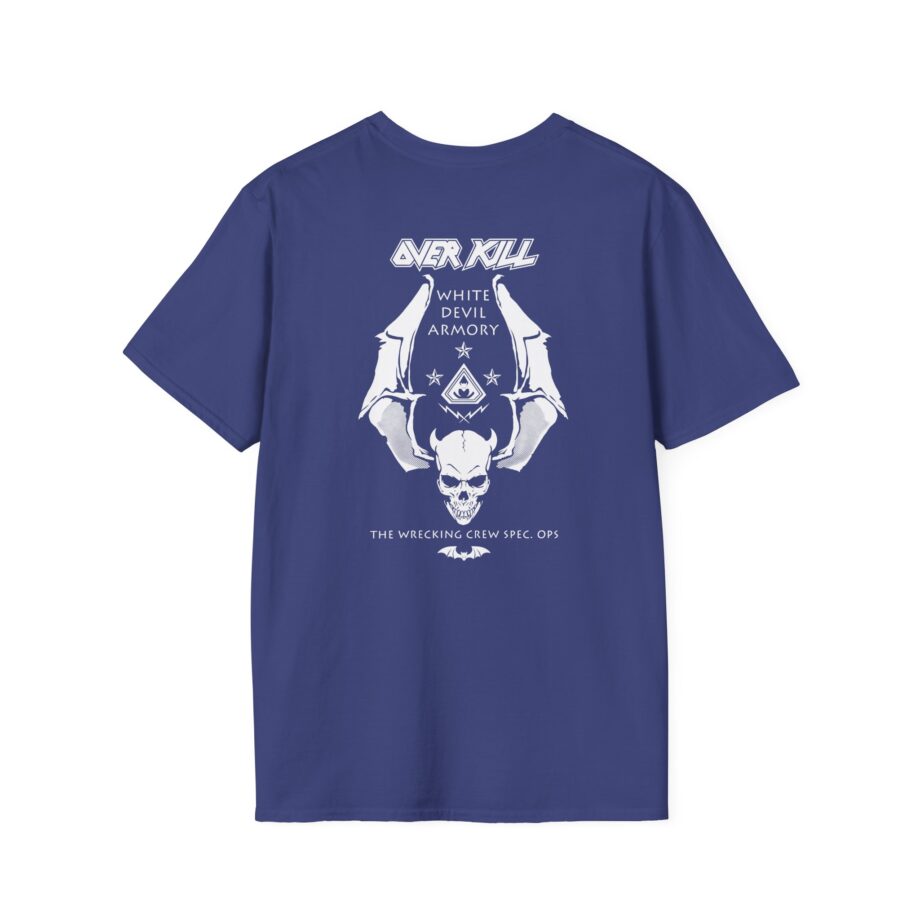Overkill Logo Badge Skull Work Unisex Softstyle T-Shirt