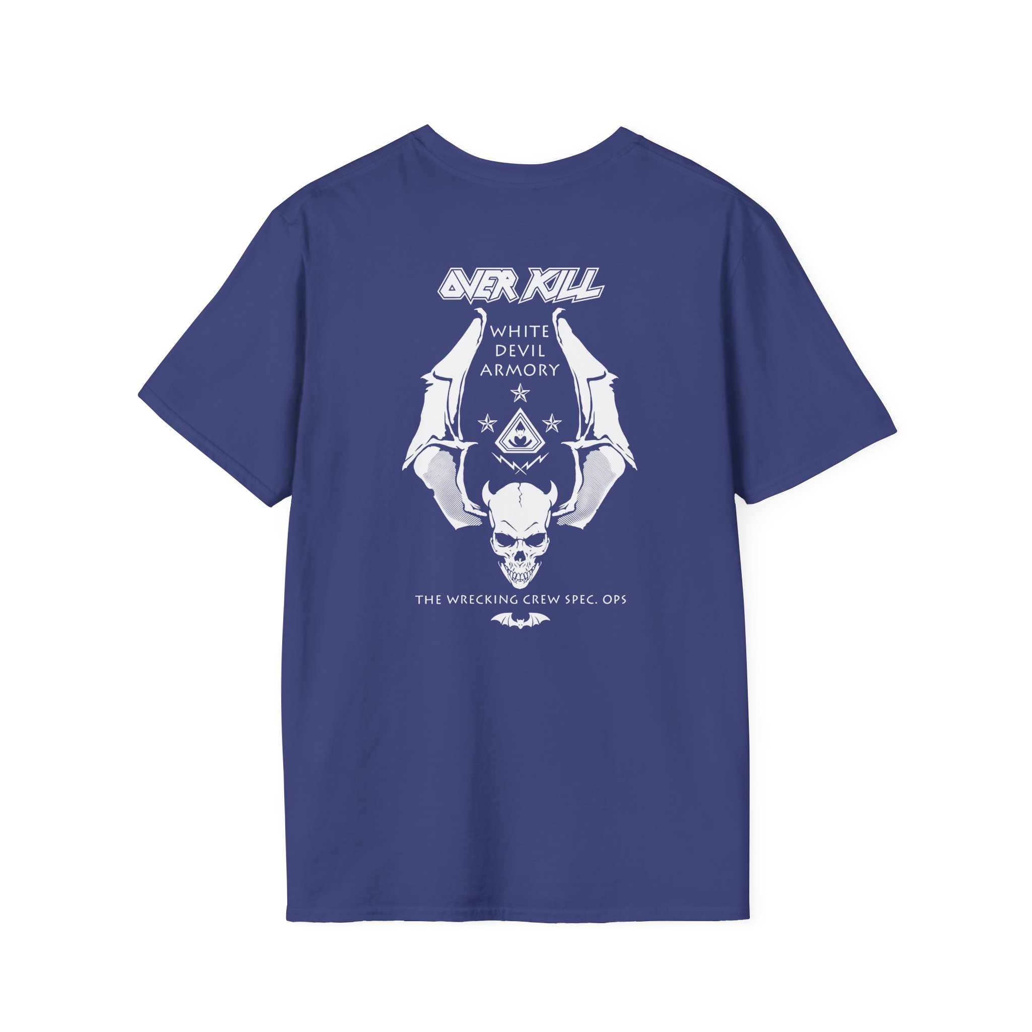 Overkill Logo Badge Skull Work Unisex Softstyle T-Shirt