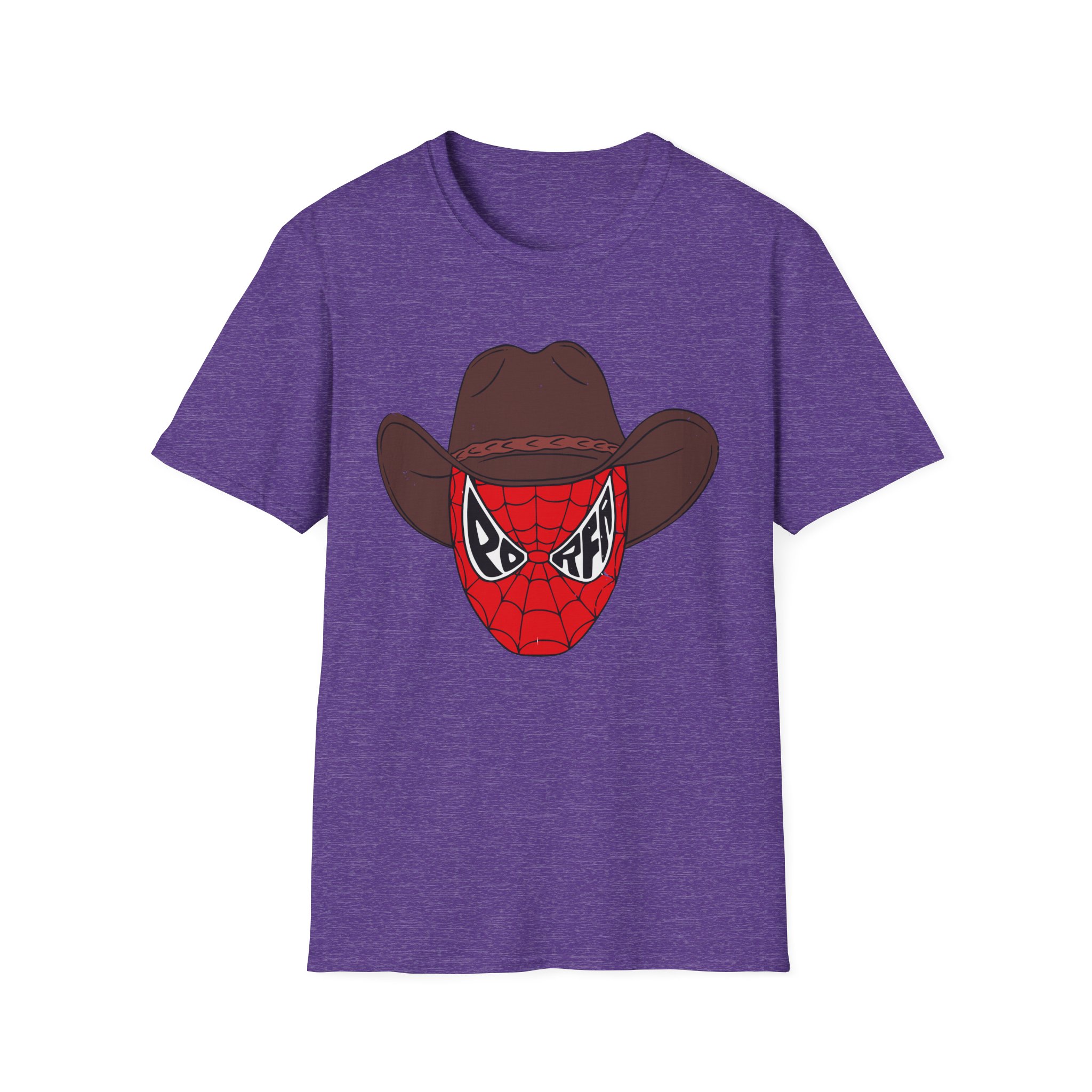 Porfa Spider Man Cowboy Hat Unisex Softstyle T-Shirt