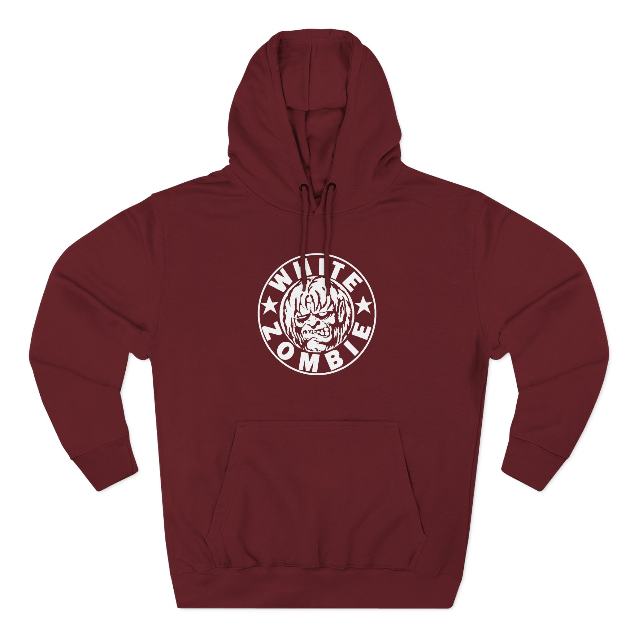 White Zombie Circle Logo Three-Panel Fleece Hoodie