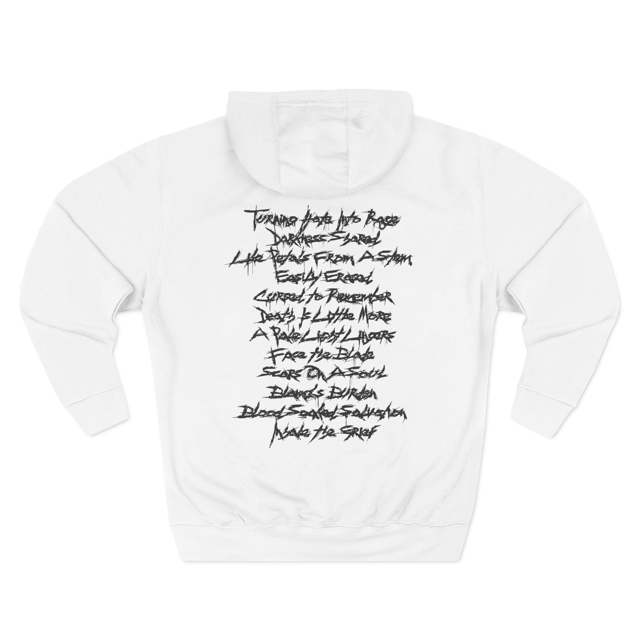 Boundaries Dilm Tracklist Three-Panel Fleece Hoodie