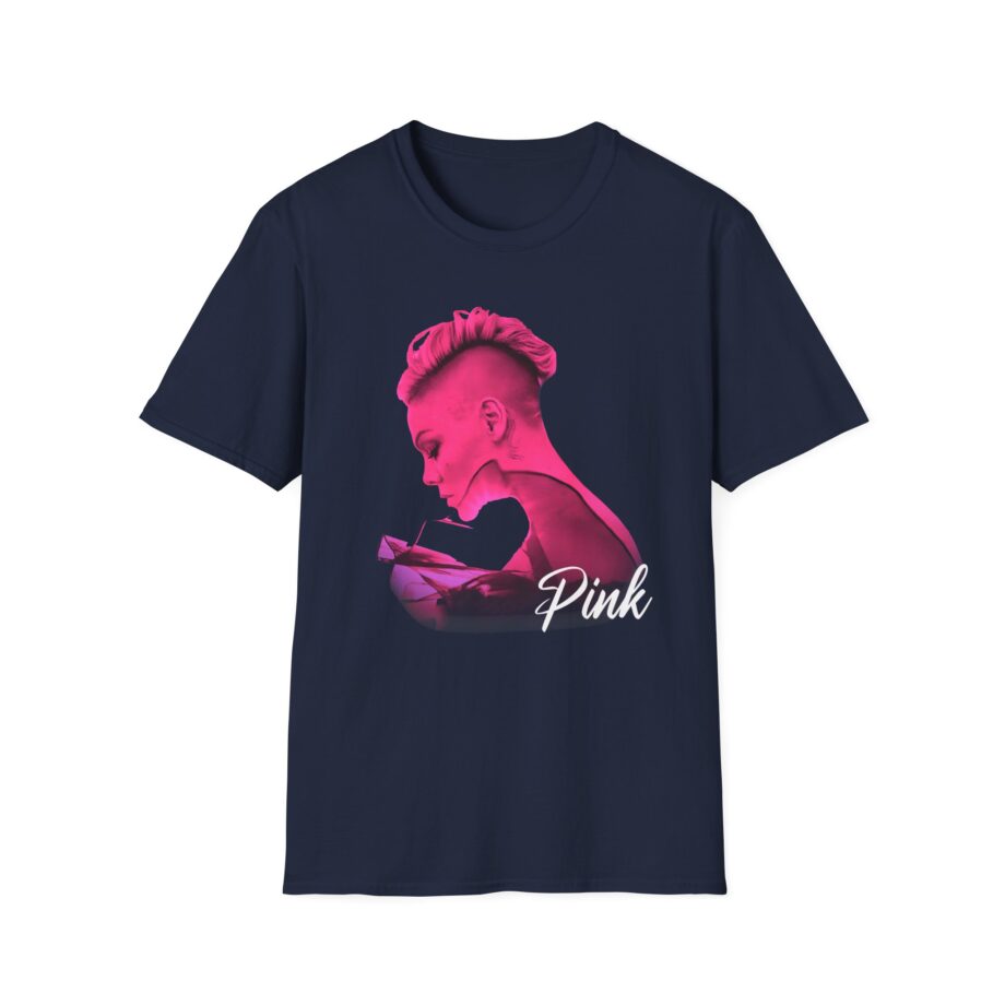 P!nk Silhouette Photo Peach Unisex Softstyle T-Shirt