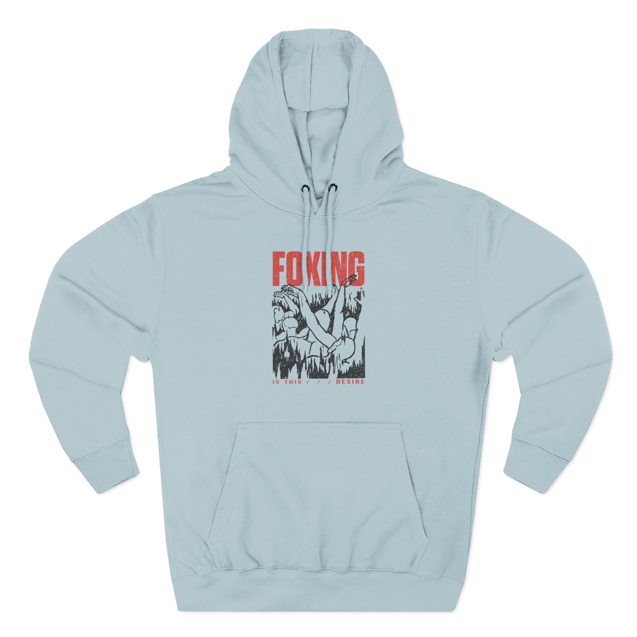Foxing Inverted Burn Three-Panel Fleece Hoodie