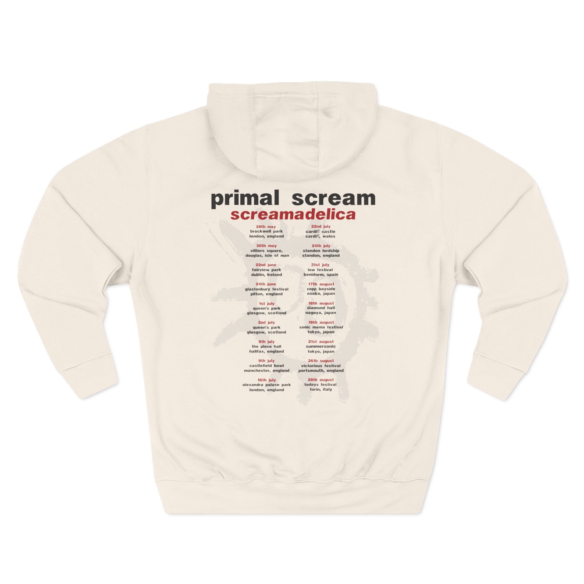 Primal Scream Screamadelica Tour Three-Panel Fleece Hoodie