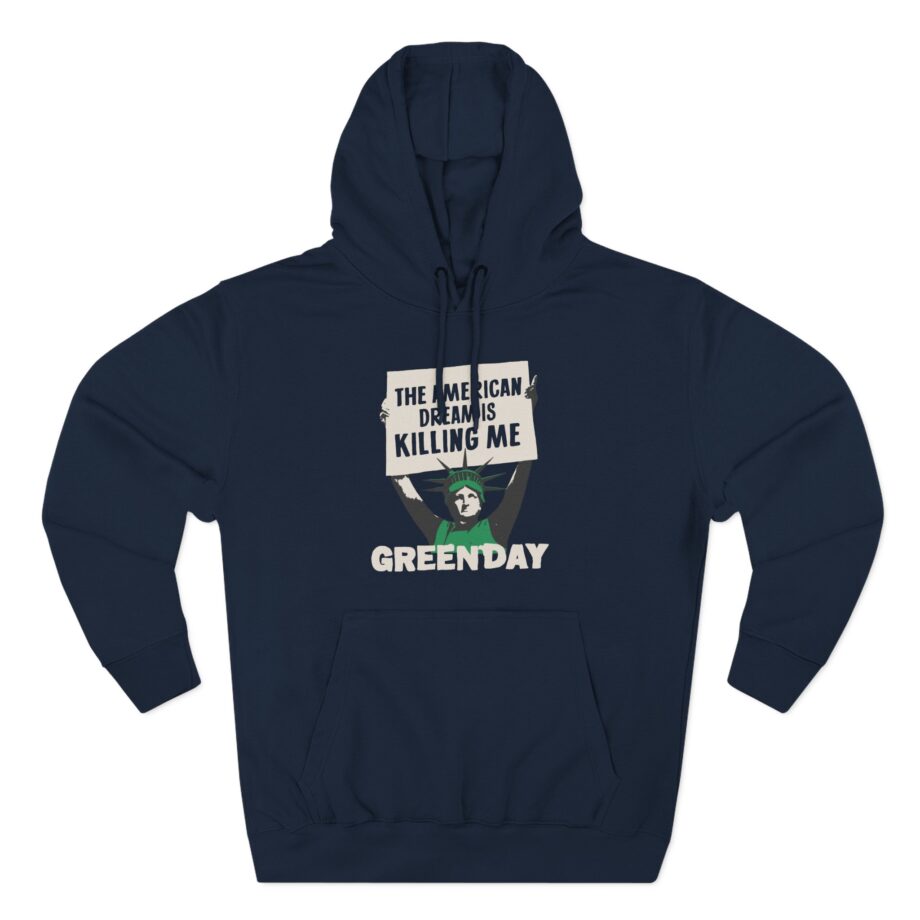 Green Day Lady Liberty Protest Three-Panel Fleece Hoodie