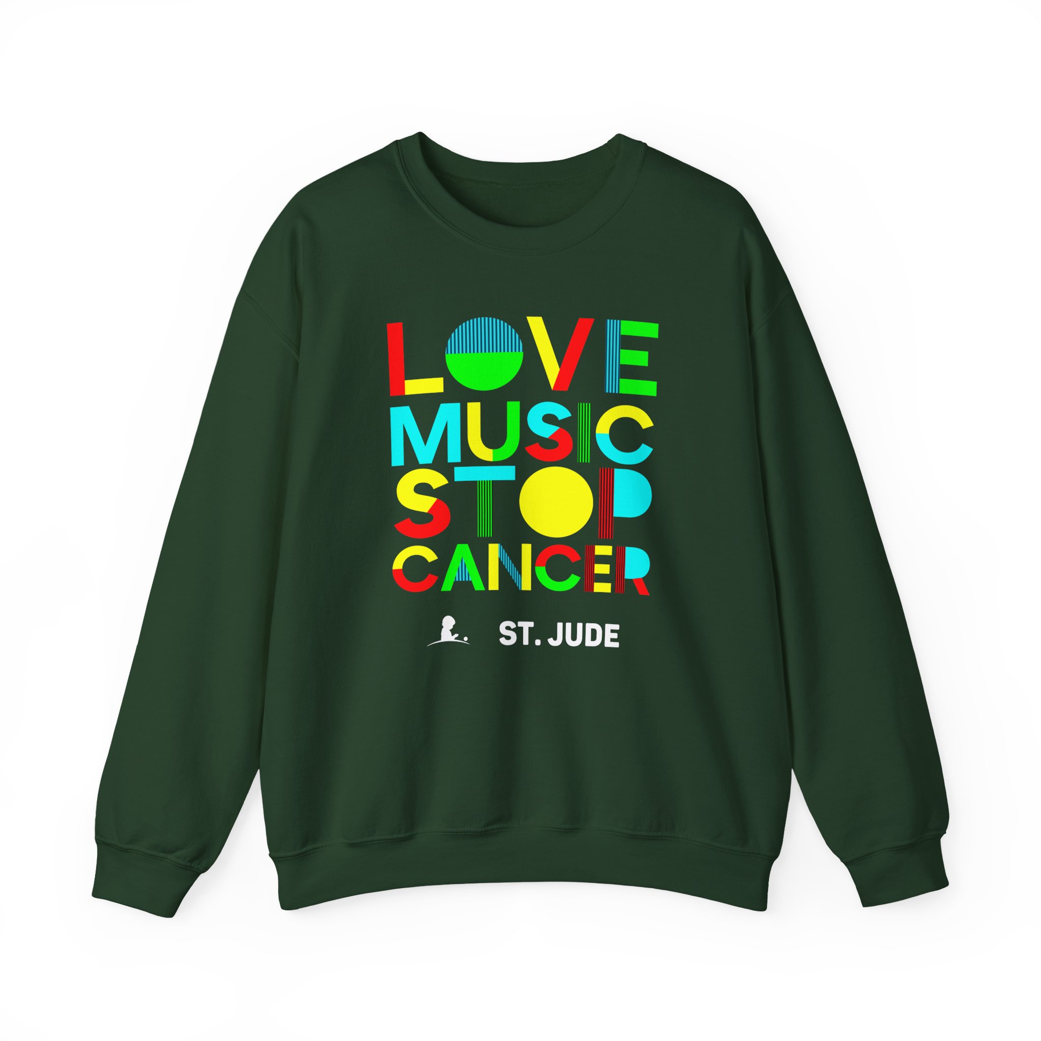 Liquid Stranger Love Music Stop Cancer Unisex Heavy Blendâ„¢ Crewneck Sweatshirt