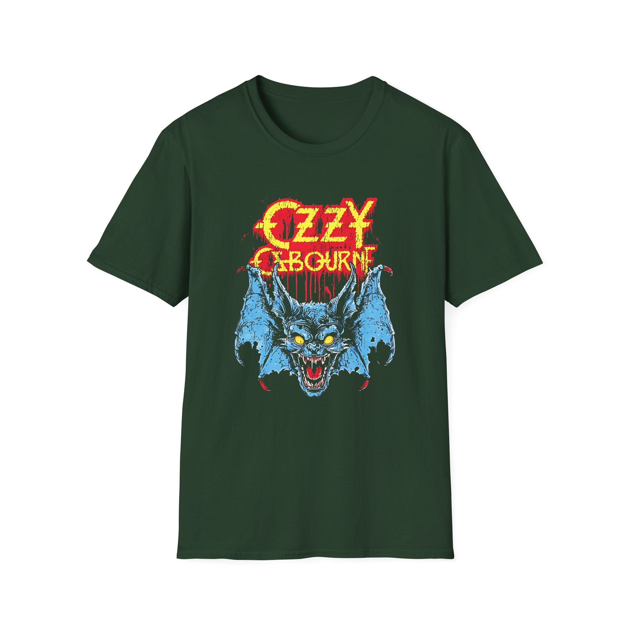 Ozzy Osbourne Glowing Eyes Bat Unisex Softstyle T-Shirt