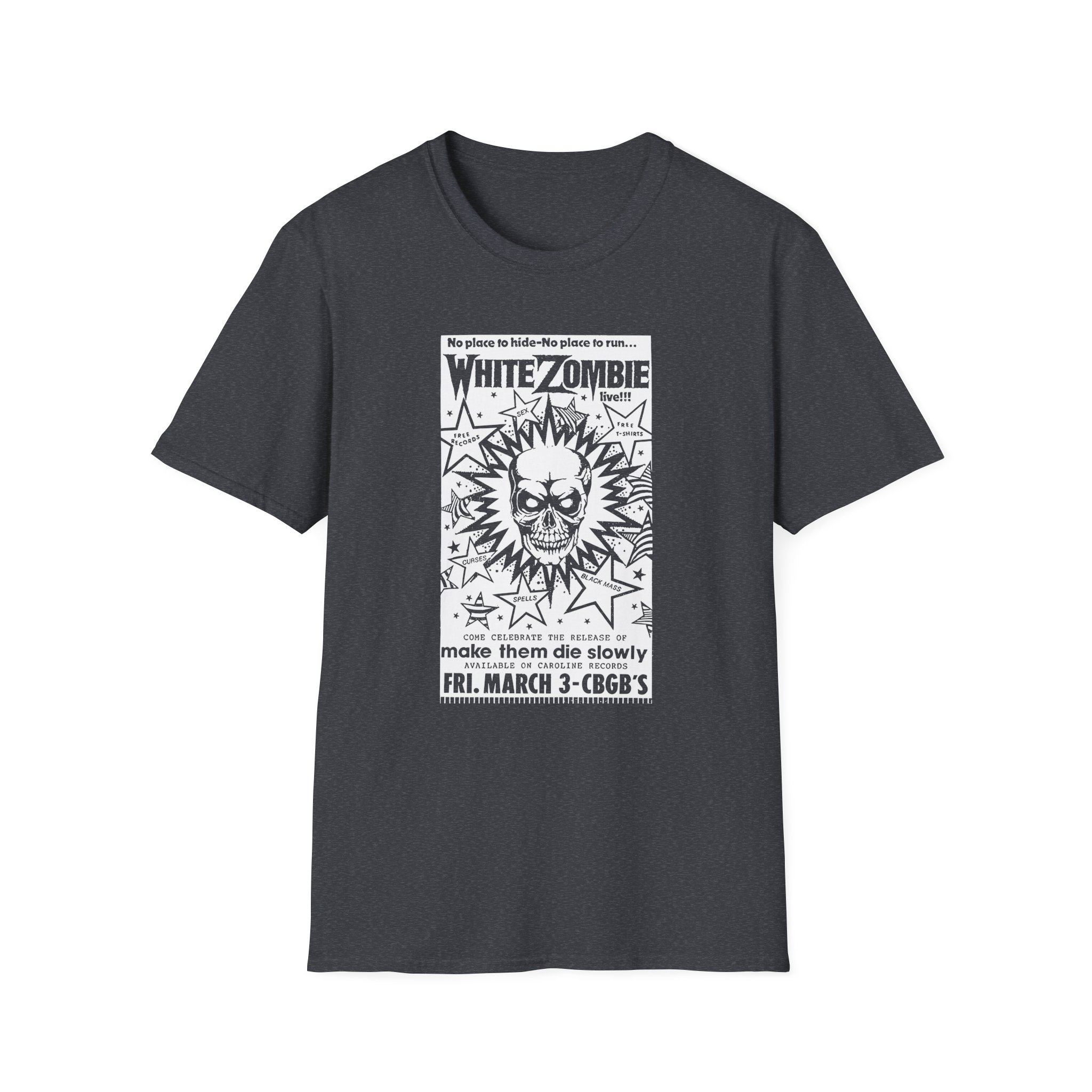White Zombie Cbgb Poster Unisex Softstyle T-Shirt