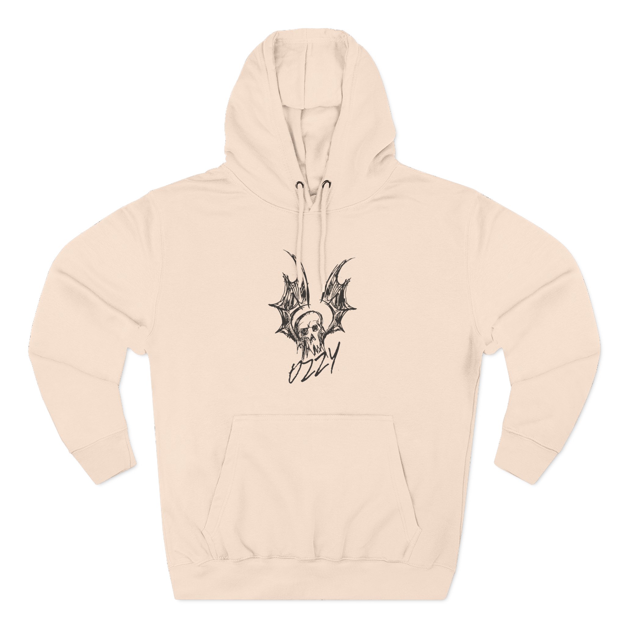 Ozzy Osbourne Bat Sketch Three-Panel Fleece Hoodie