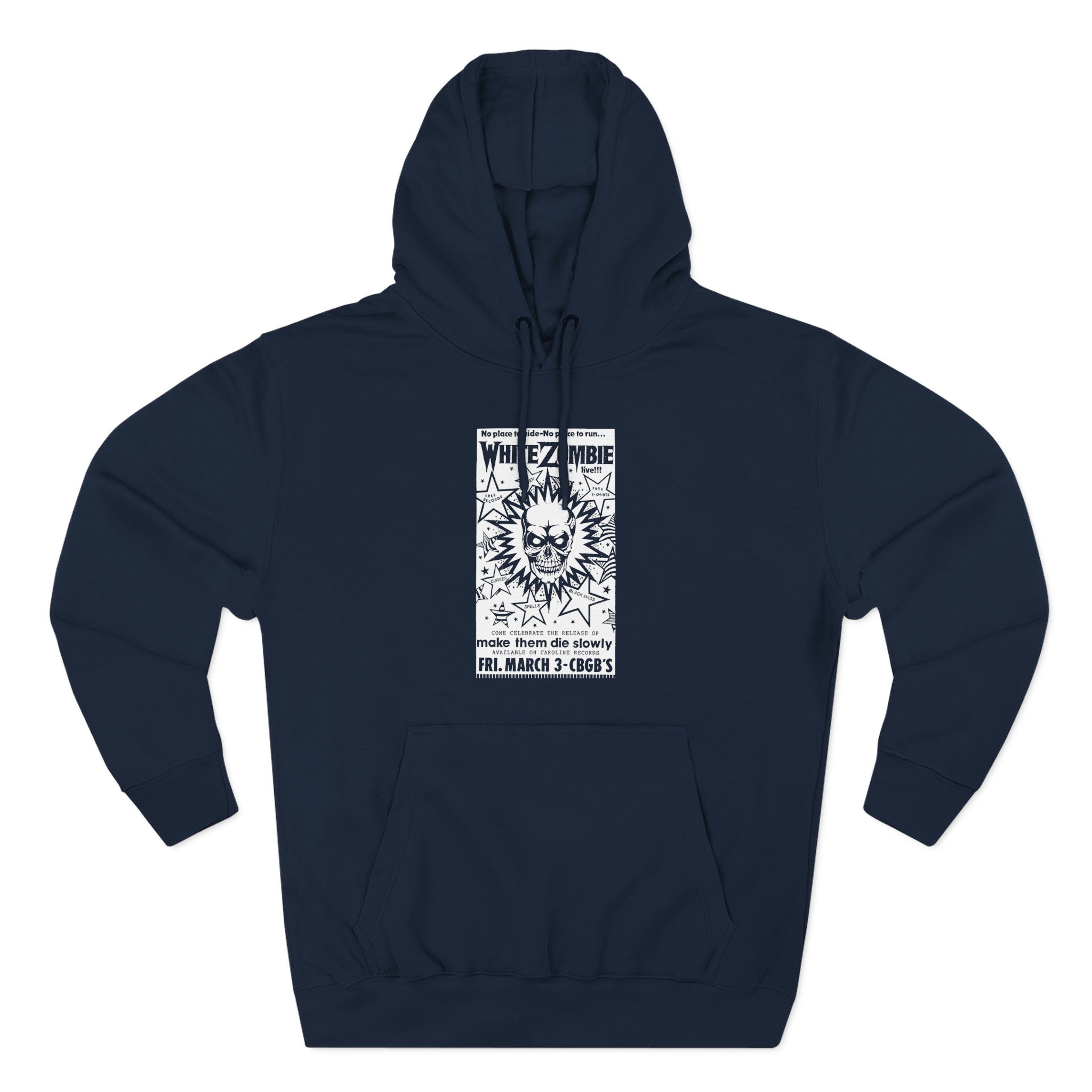 White Zombie Cbgb Poster Three-Panel Fleece Hoodie