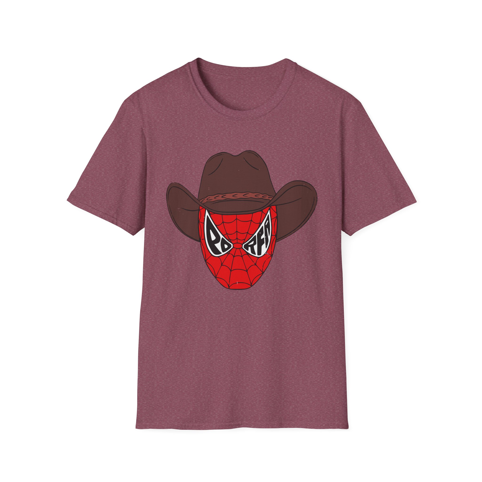 Porfa Spider Man Cowboy Hat Unisex Softstyle T-Shirt