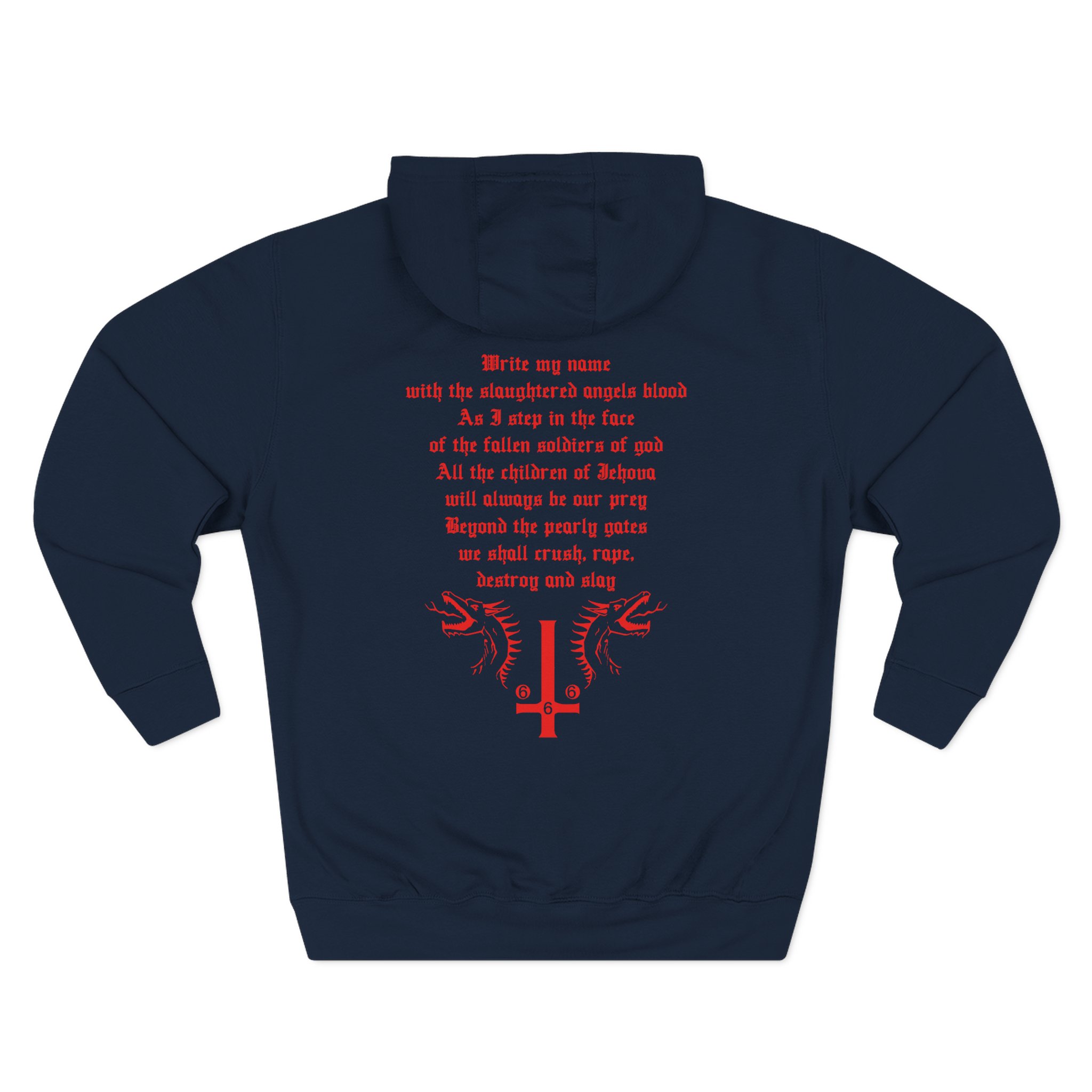 Marduk Demon With Wings Three-Panel Fleece Hoodie