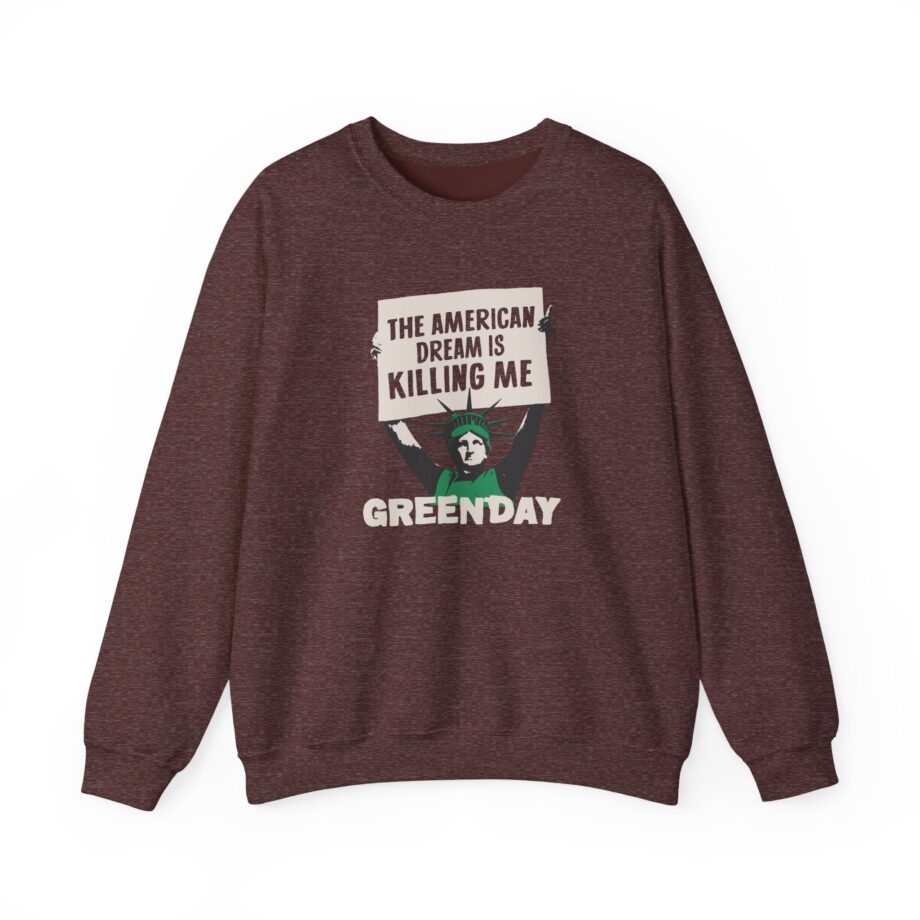 Green Day Lady Liberty Protest Unisex Heavy Blend™ Crewneck Sweatshirt