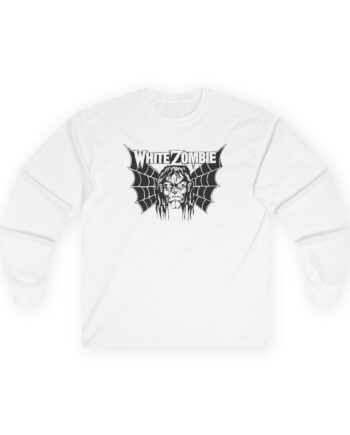 White Zombie Bat Face Unisex Ultra Cotton Long Sleeve Tee