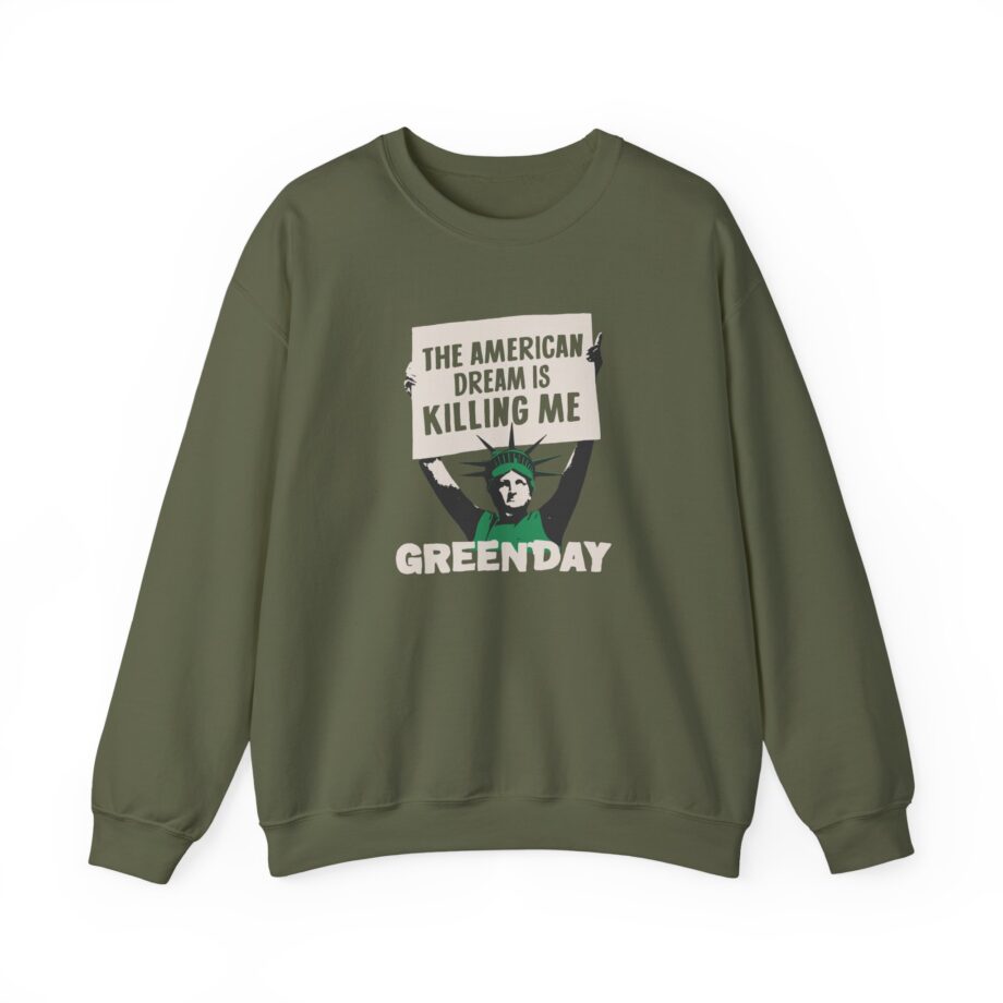 Green Day Lady Liberty Protest Unisex Heavy Blend™ Crewneck Sweatshirt