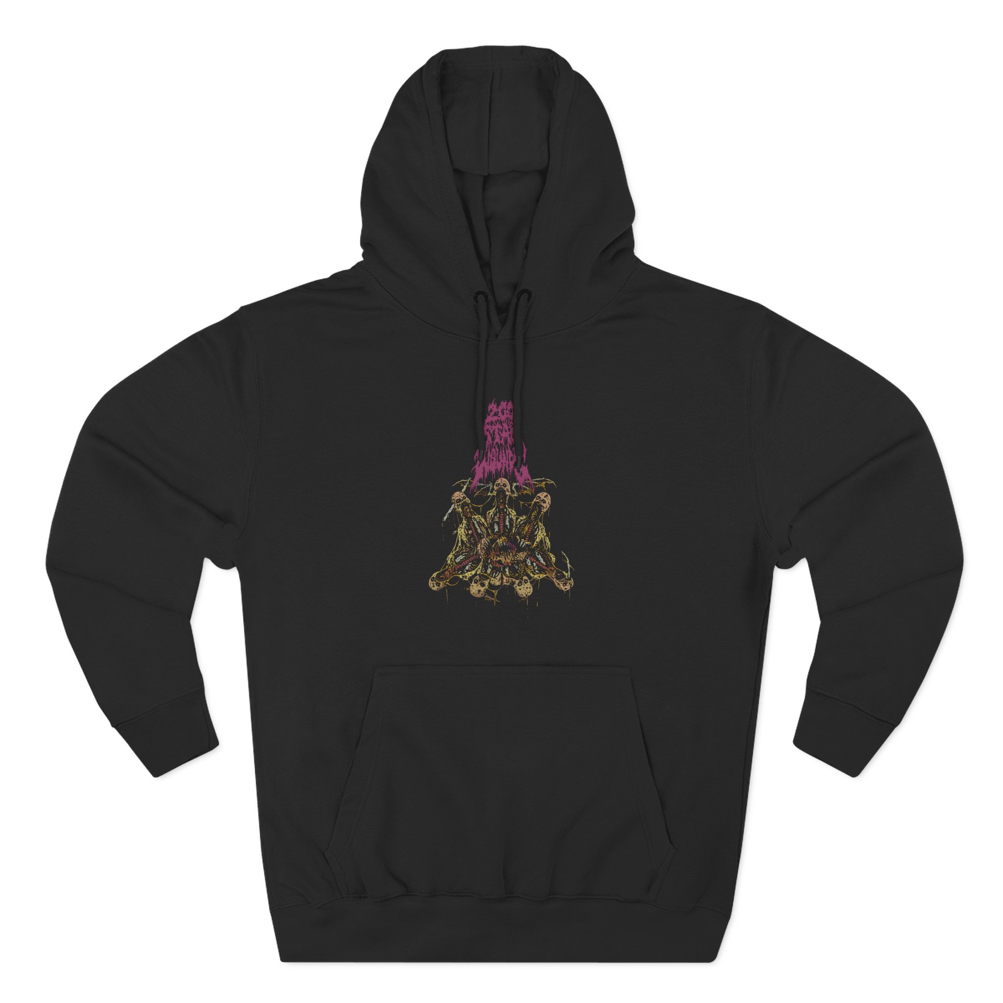 200 Stab Wounds Wing Skulls Three-Panel Fleece Hoodie