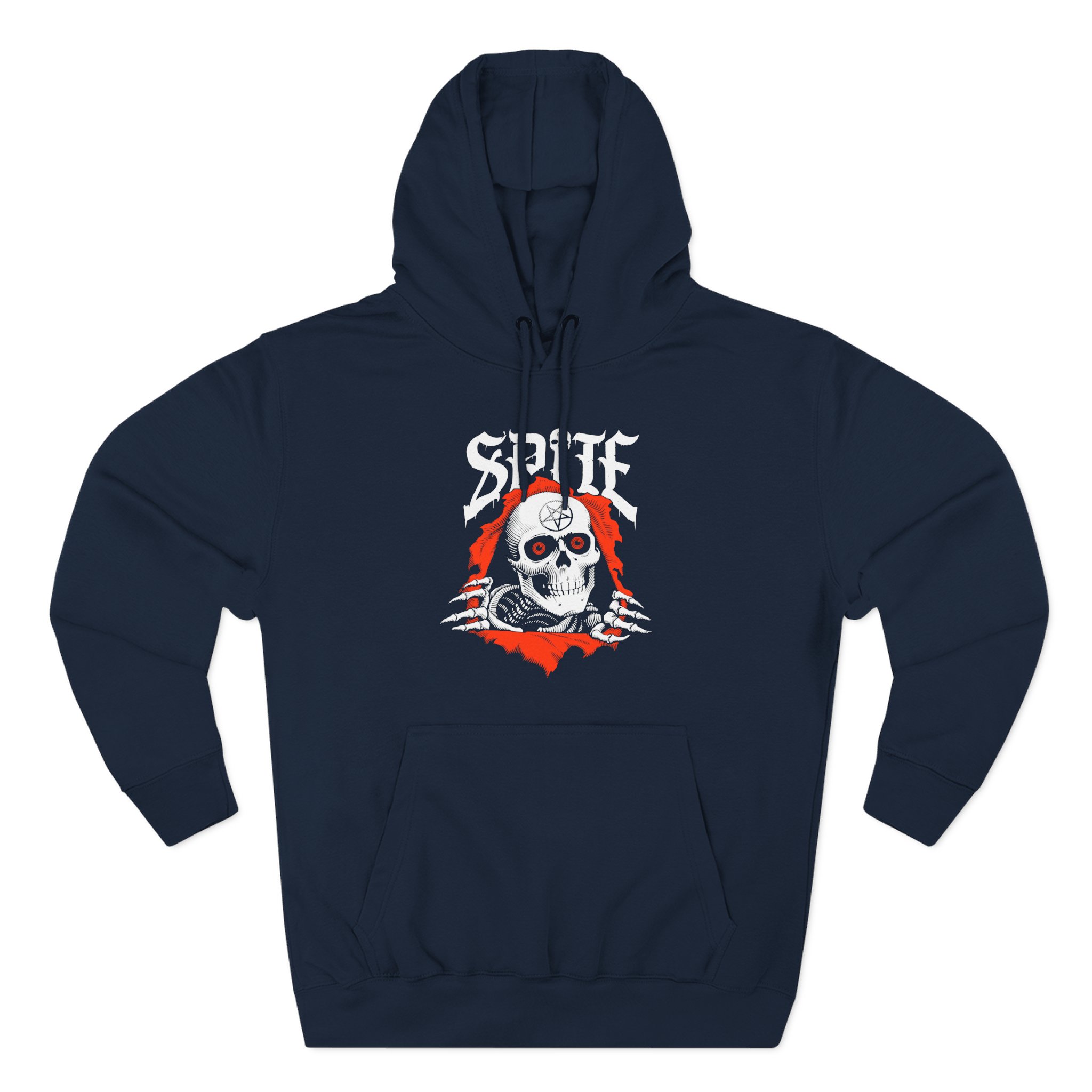 Spite Skeleton Three-Panel Fleece Hoodie