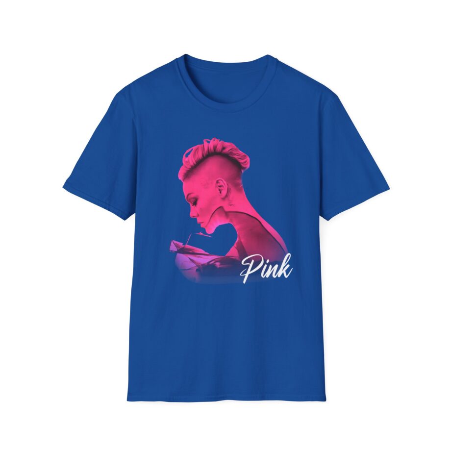 P!nk Silhouette Photo Peach Unisex Softstyle T-Shirt
