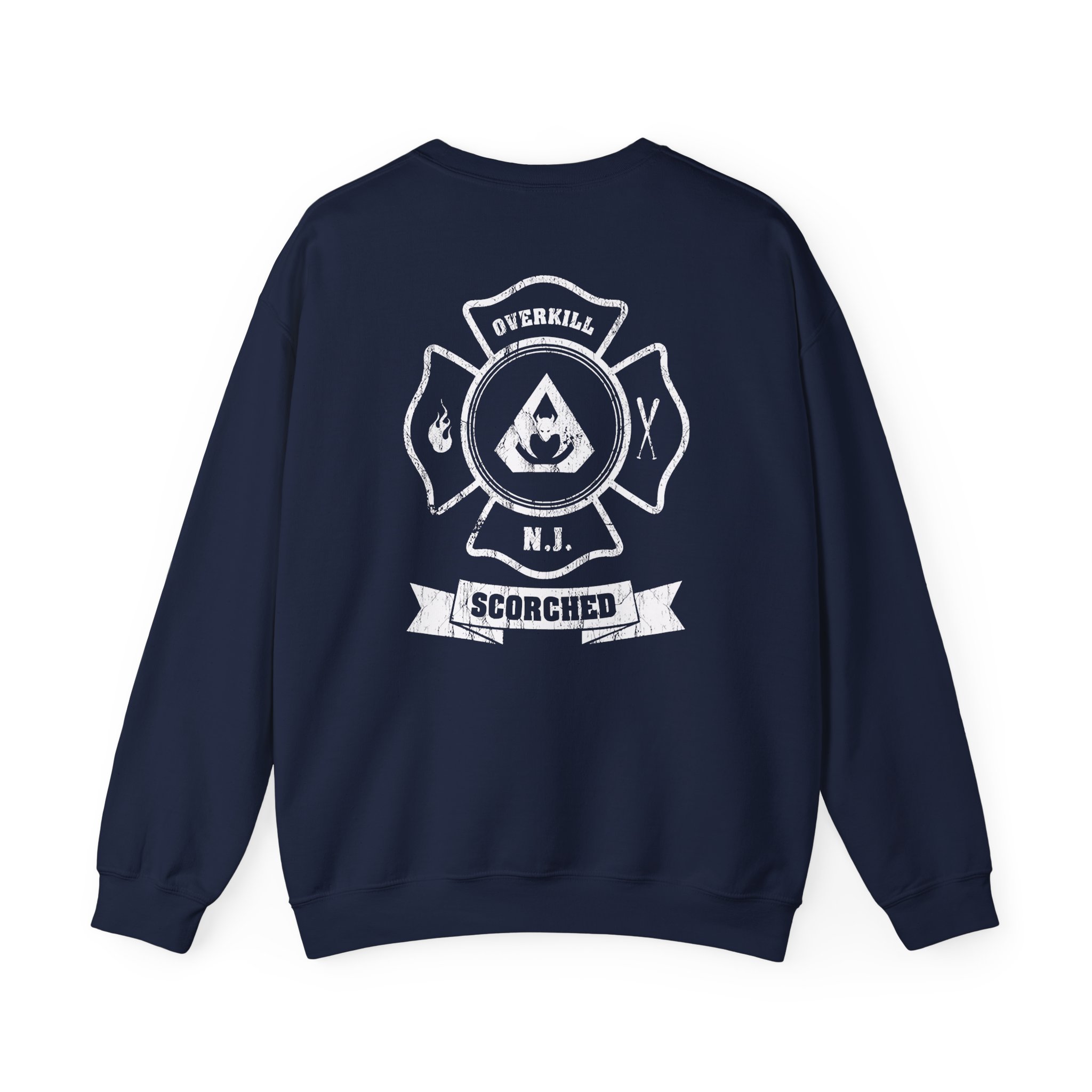 Overkill Scorched Stretched Logo Unisex Heavy Blendâ„¢ Crewneck Sweatshirt